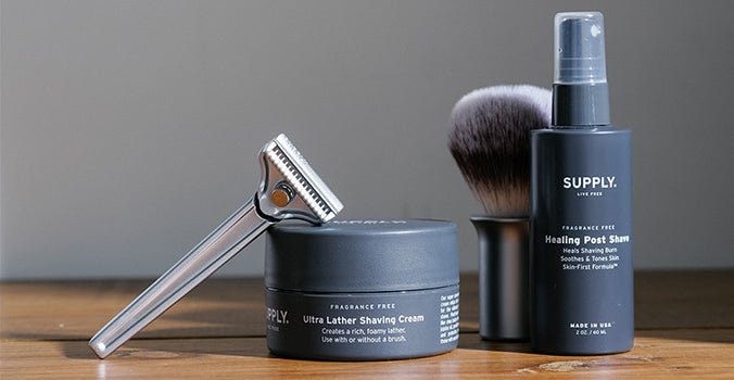 Supply Single Edge SE starter set with razor and shaving essentials