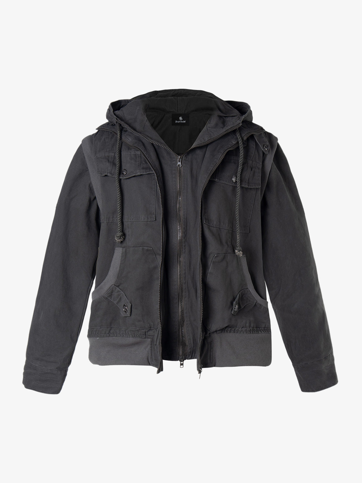 Heavyweight multi-pocket workwear vest jacket