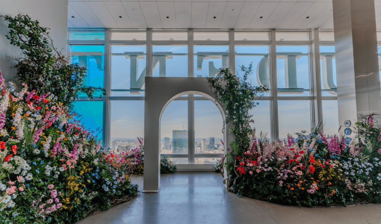 Floral indoor observation area at View Boston