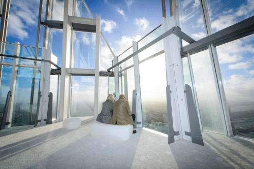 Visitor experience on the open-air Skydeck at The View from The Shard