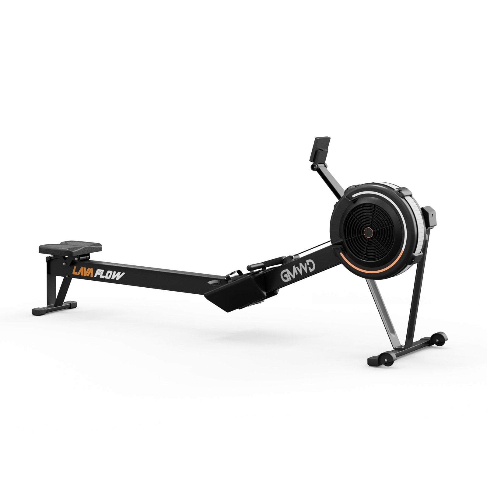 GMWD RM02 air rowing machine in black and orange