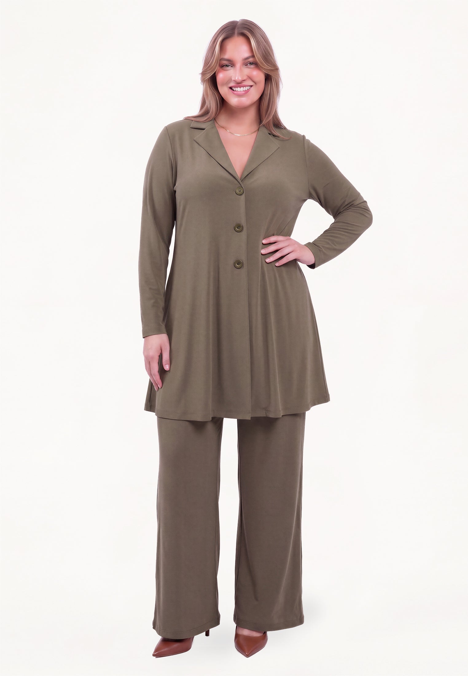 Blazer A-Ligne UNI DOLCE vert clair de Yoek