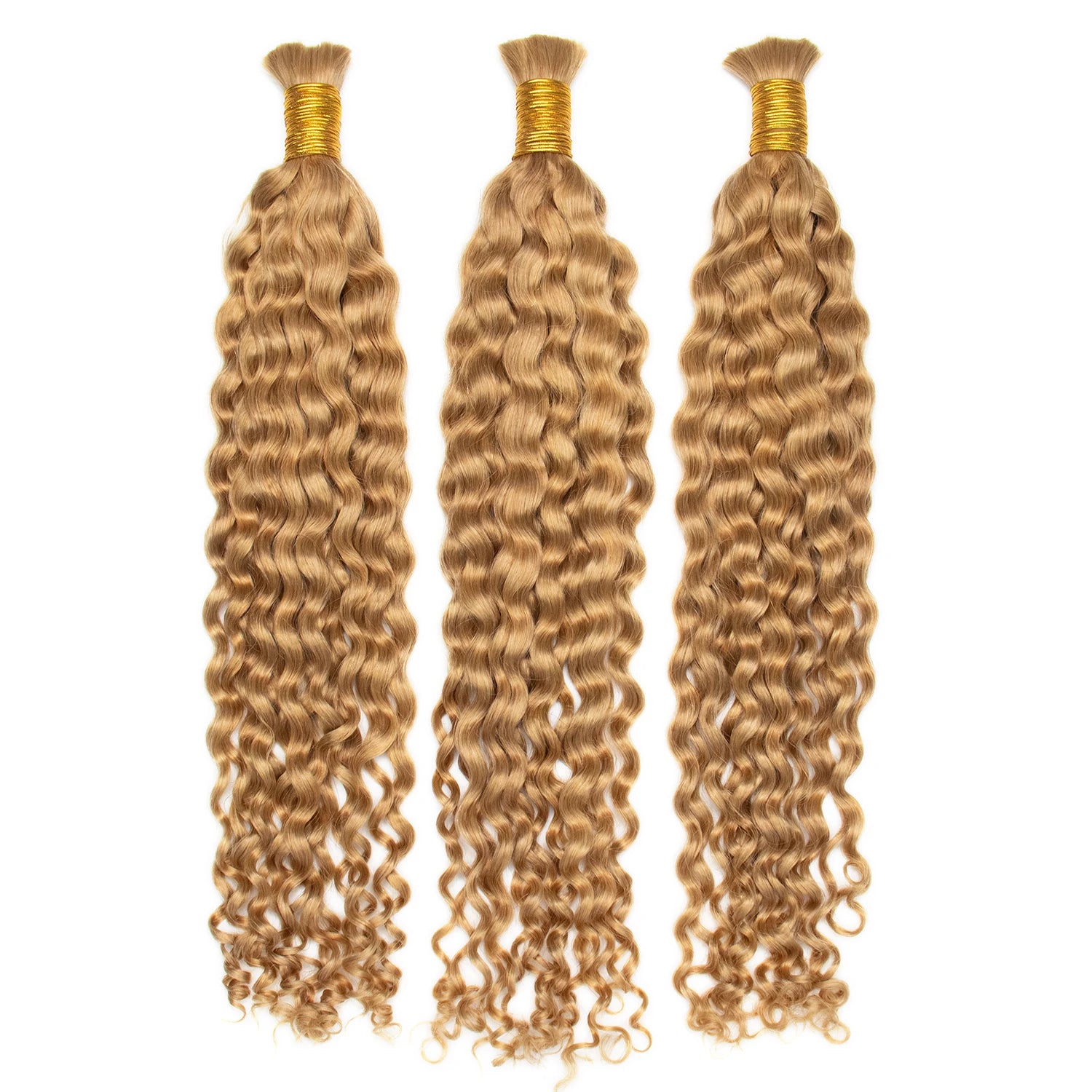 Number 27 honey blonde Spanish Curl human bulk hair