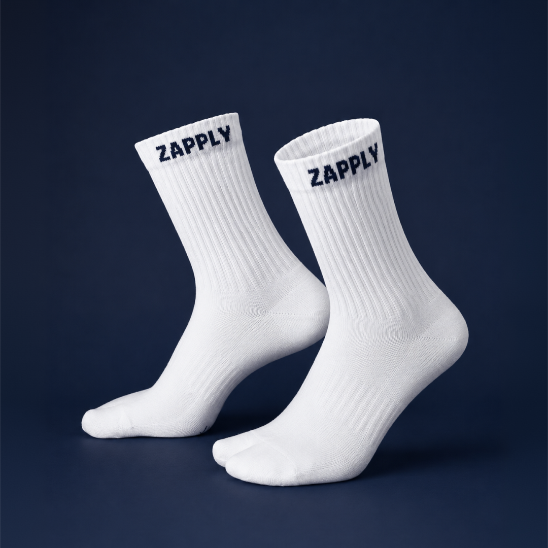 Zapply white training socks
