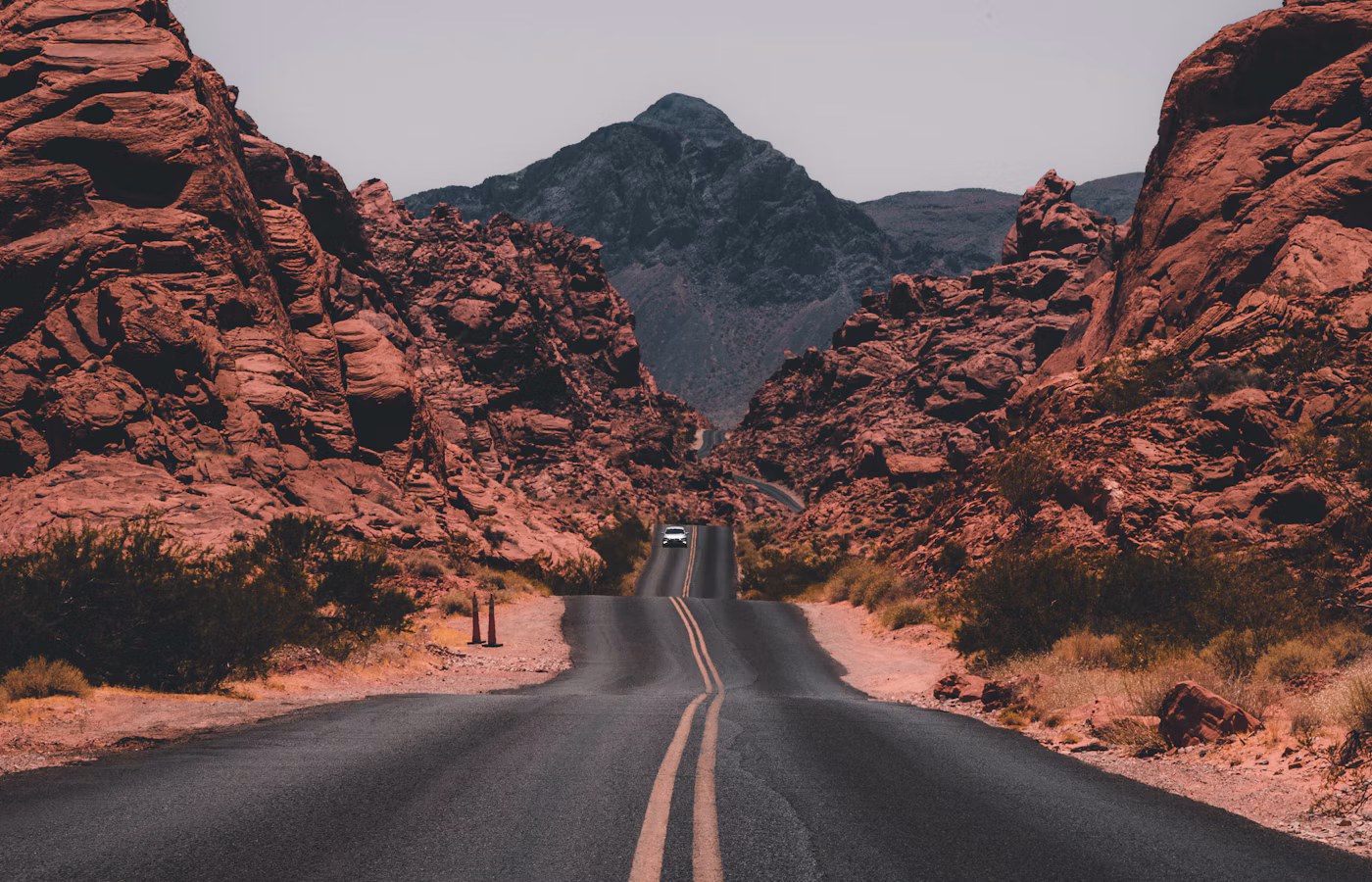An open landscape along a travel route