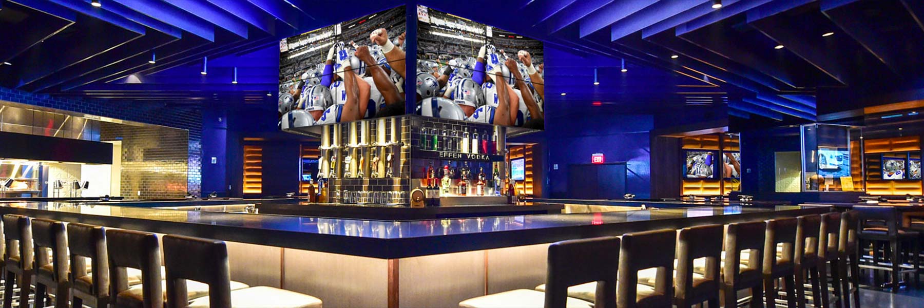Interior view of a stadium club at AT&T Stadium