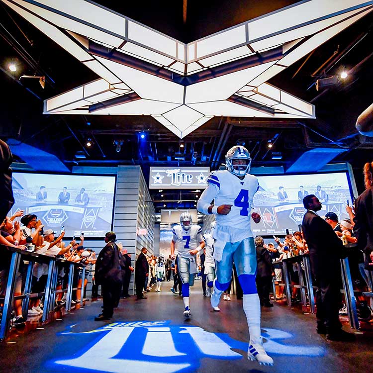 Cowboys players tunnel entrance at AT&T Stadium