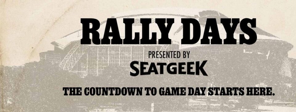 Fans gather outside for an AT&T Stadium Rally Day