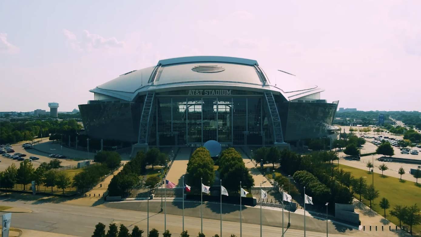 Interior view featured in the AT&T Stadium Tours video