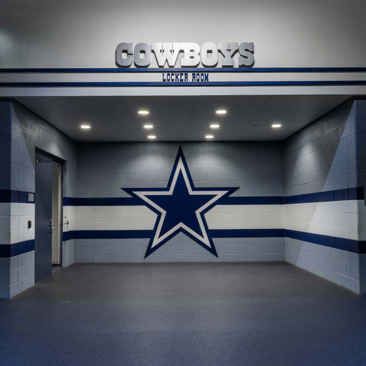 Self-guided tour view inside AT&T Stadium