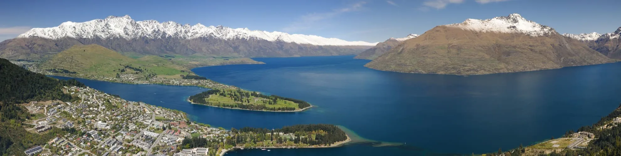 Paesaggio del lago Wakatipu in Nuova Zelanda