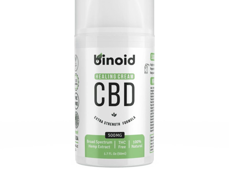 Binoid Healing Cream jar on a white background