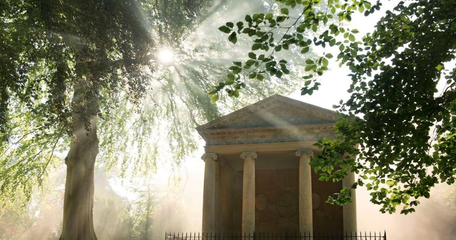 The Temple of Diana beside the lake at Blenheim Palace