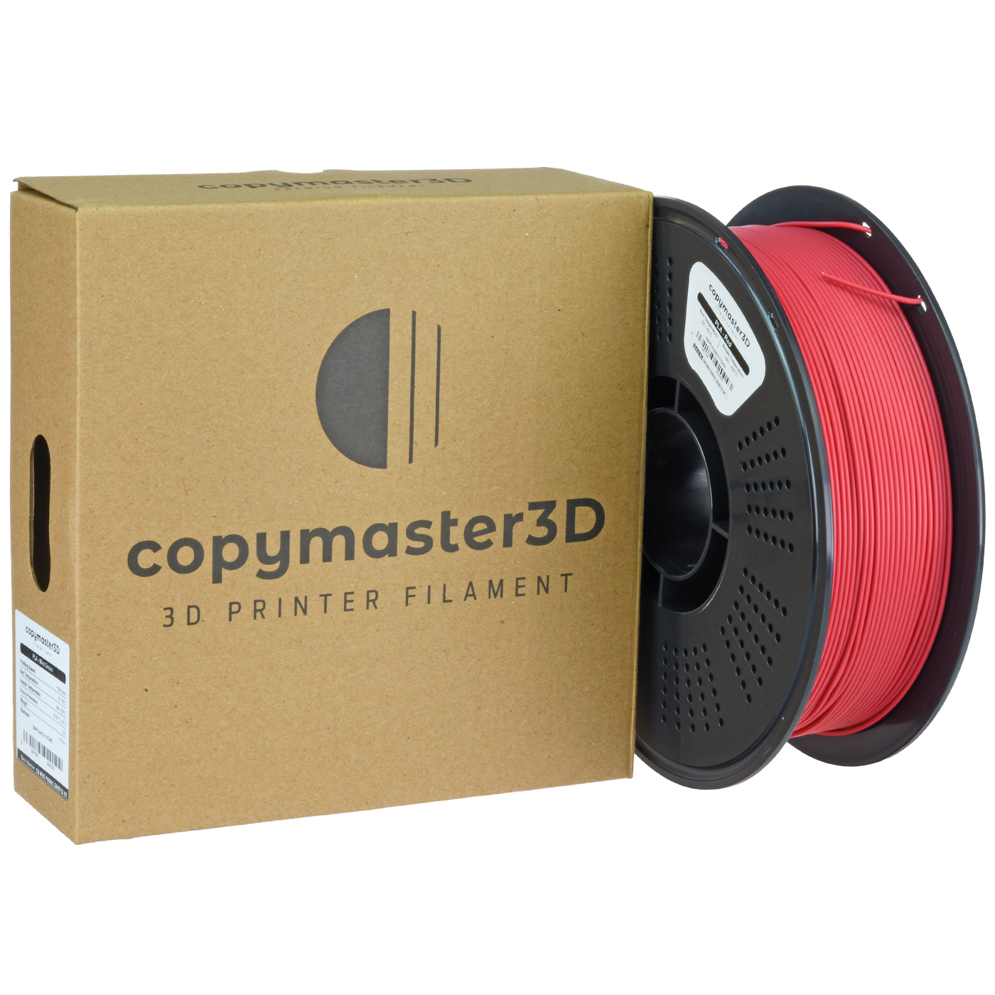 A Copymaster3D PLA filament spool viewed from the side