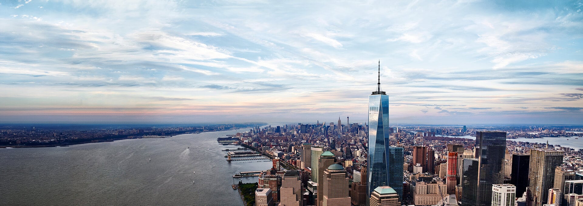 Daytime Manhattan skyline viewed from above