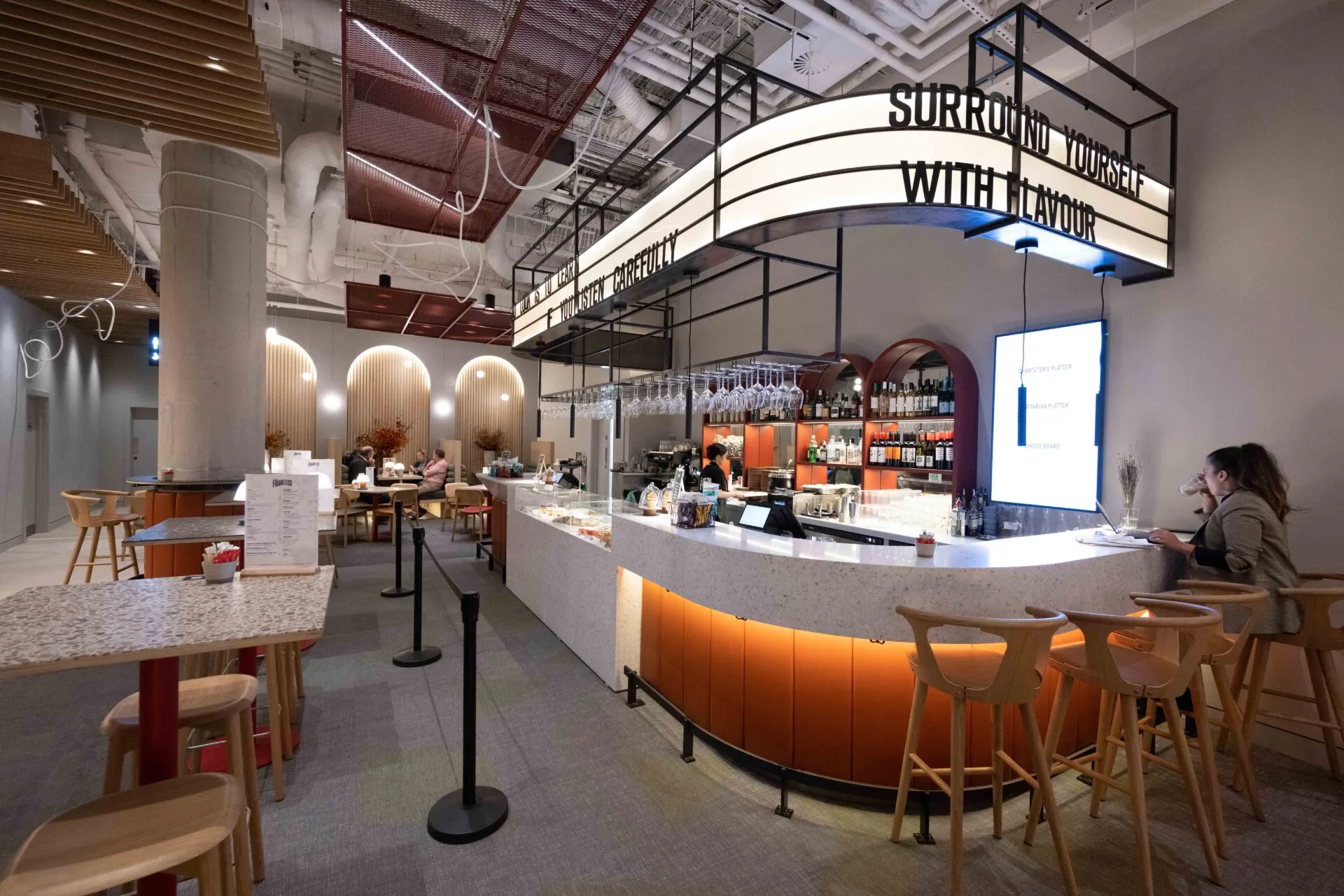 The Frameless café bar seating area