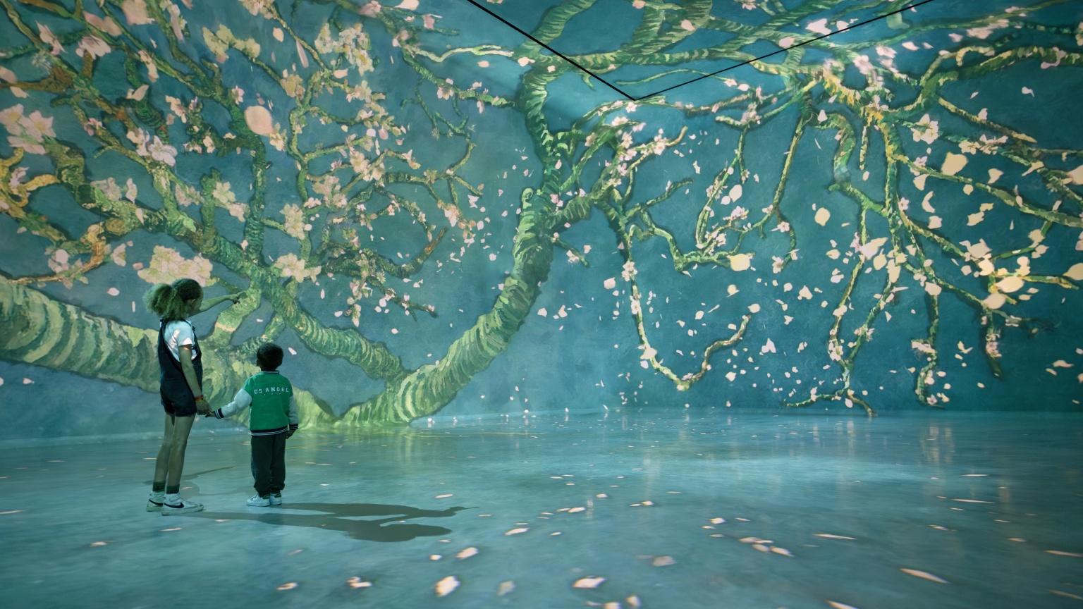 Van Gogh inspired projected landscape in The World Around Us