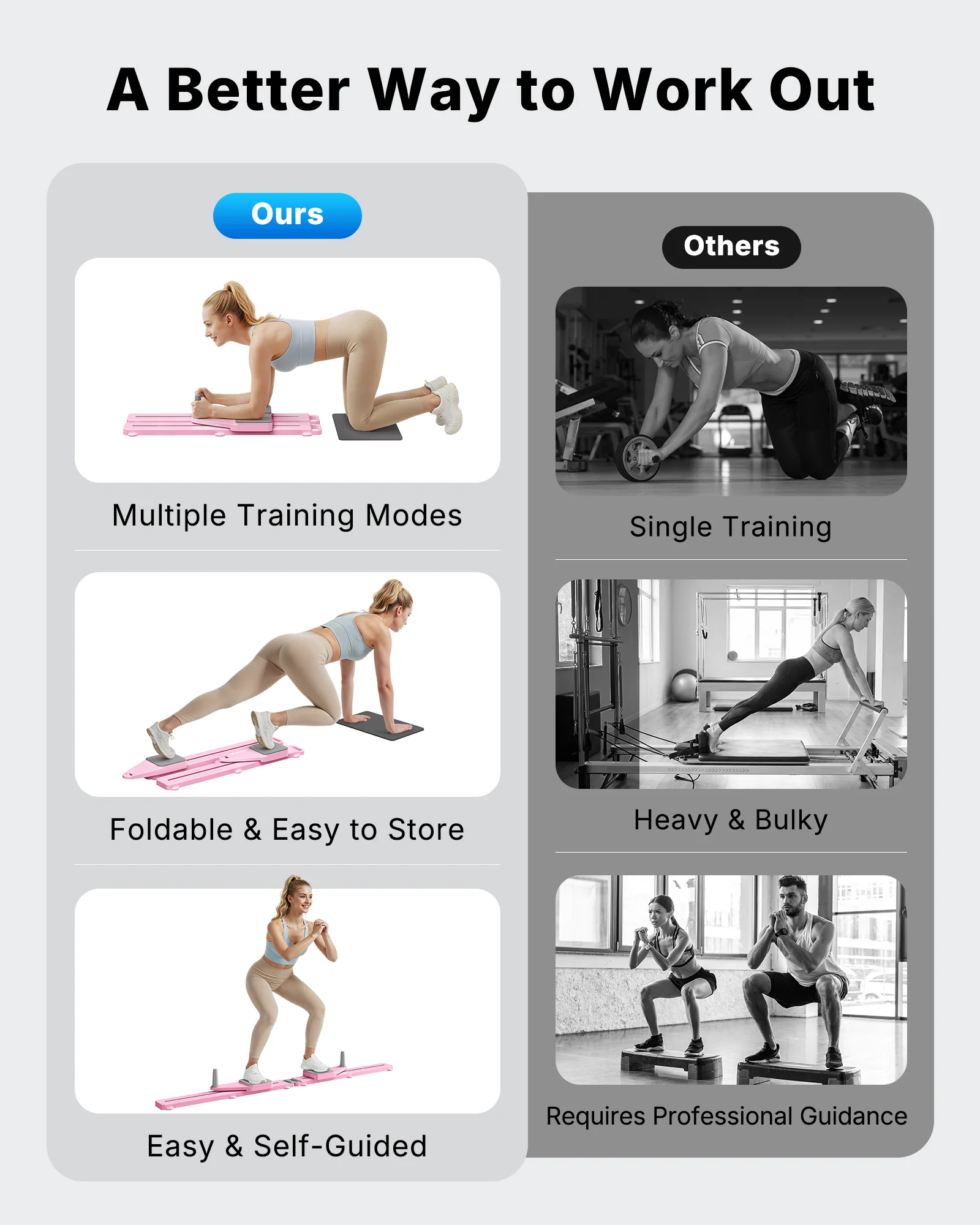 Merach 2494 Pilates board and its included training accessories