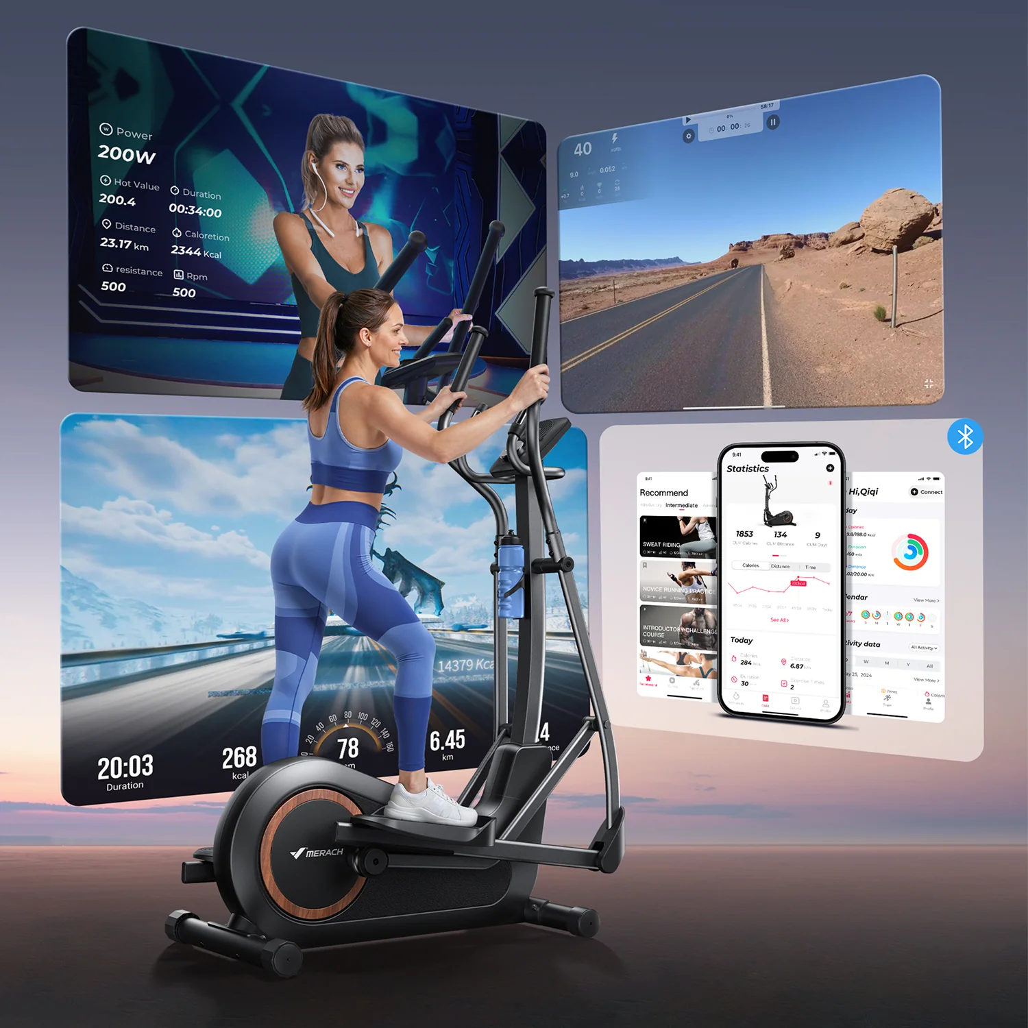 Merach E33B3 self-powered elliptical trainer product image