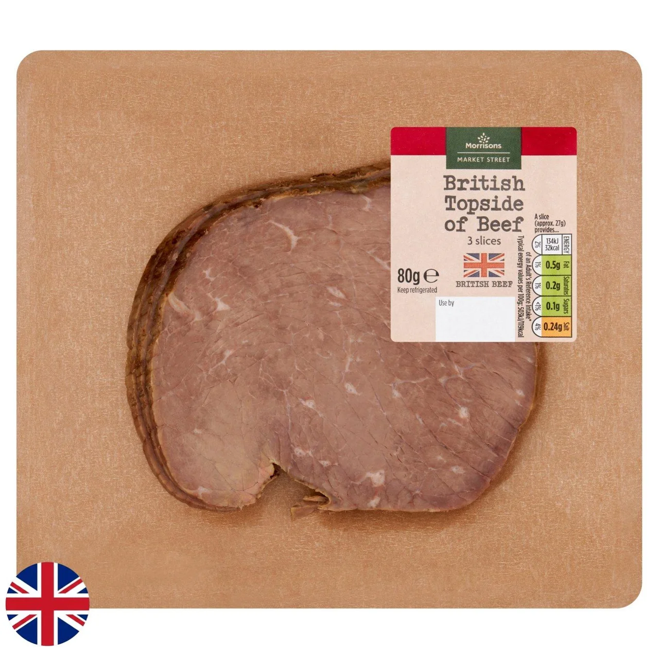 Market Street Deli British Topside of Beef 80g