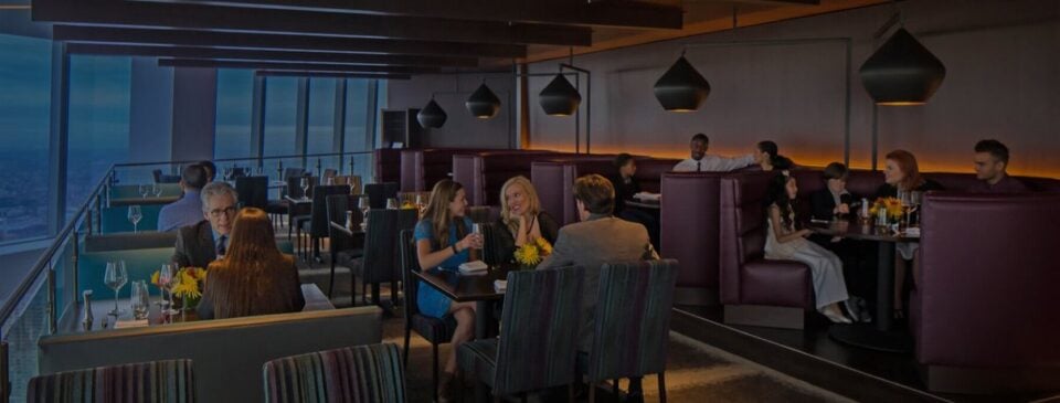 Interior view of ONE Dine at One World Observatory
