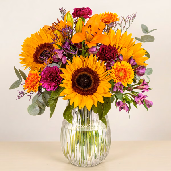 Autumn Sunset bouquet in warm seasonal colours