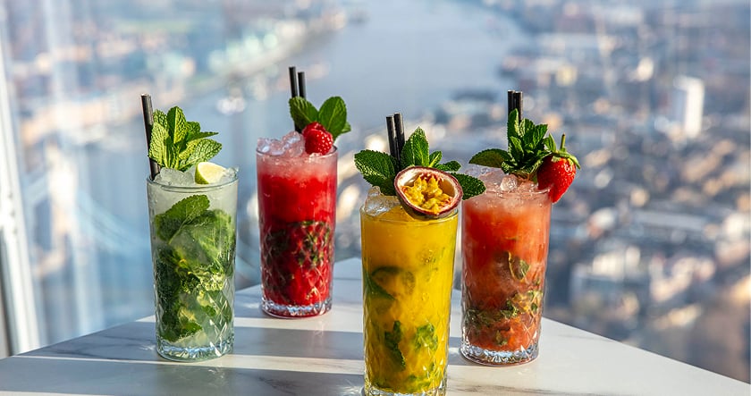 Champagne served during The View from The Shard experience