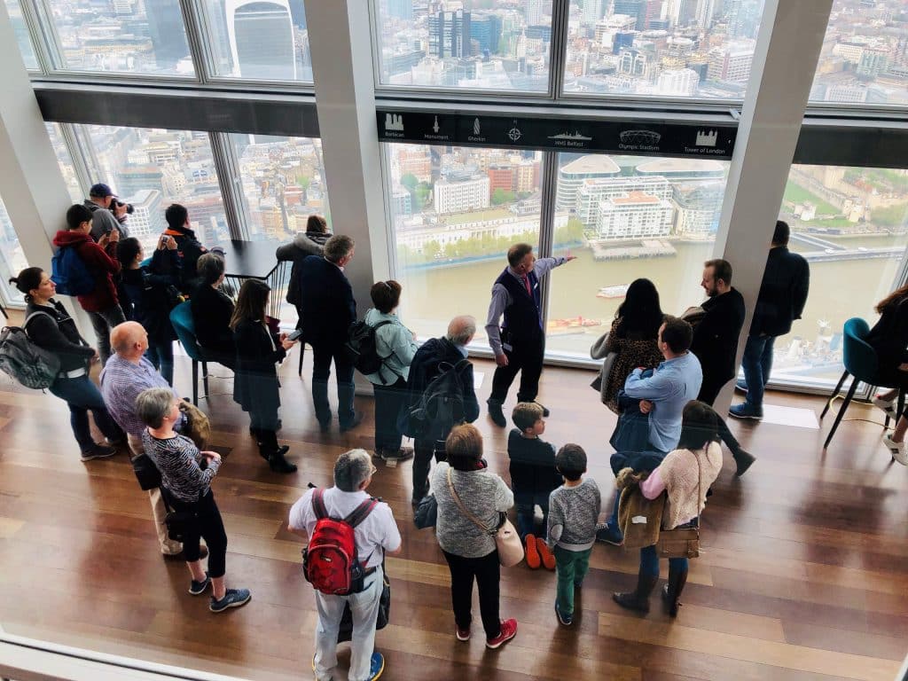 A group visiting The View from The Shard