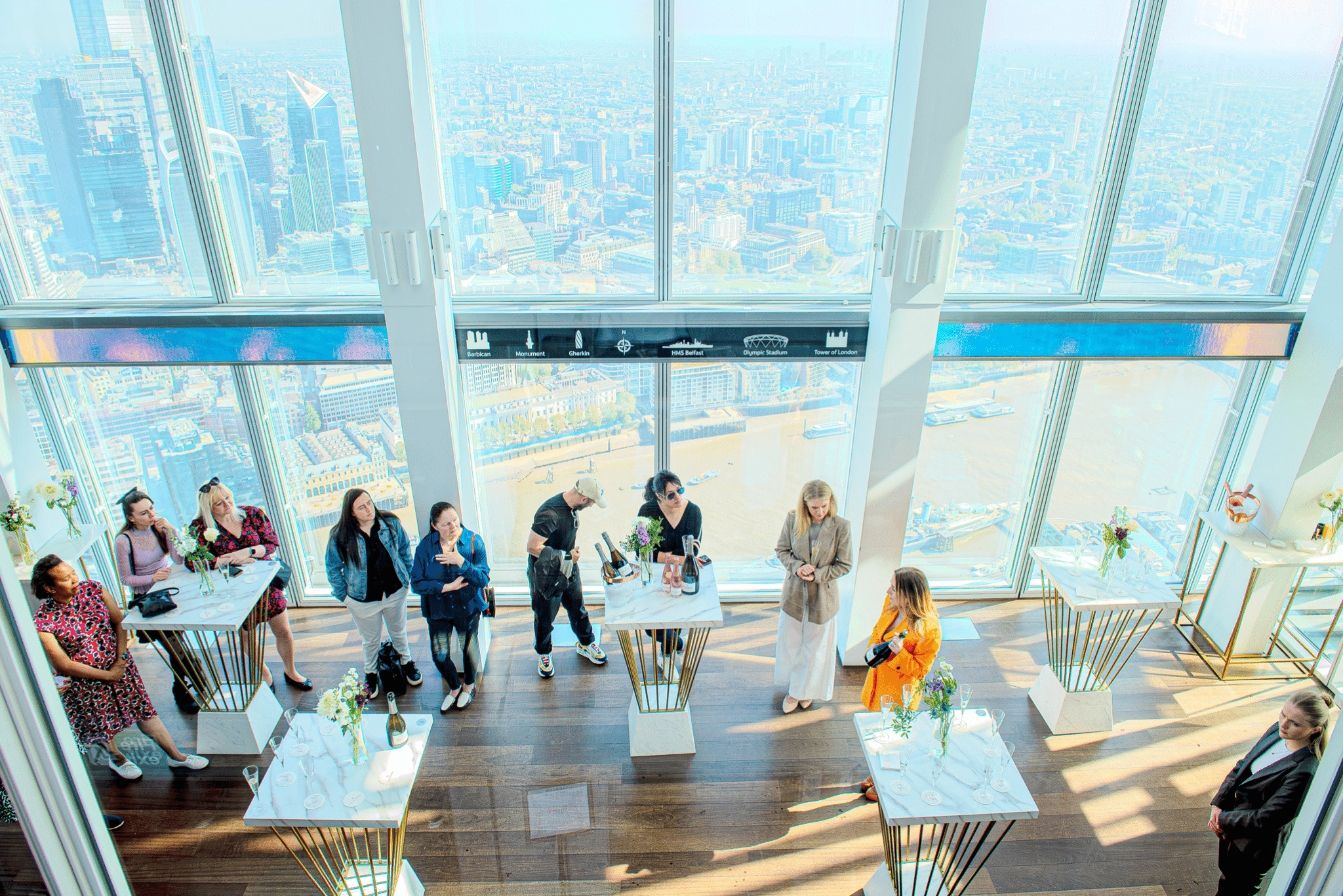 London skyline from the viewing area at The View from The Shard