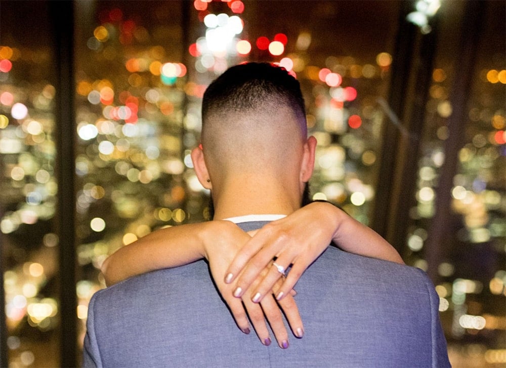 A proposal setting at The View from The Shard
