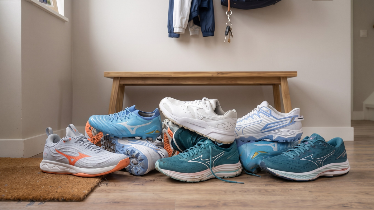 Schoenen in een hal waar geur een probleem kan worden