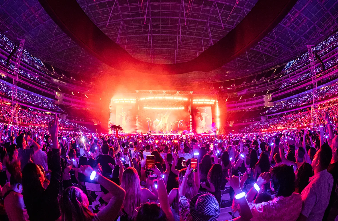Live concert crowd at SoFi Stadium
