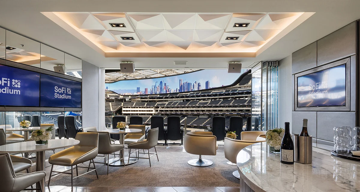 SoFi Stadium premium suite interior
