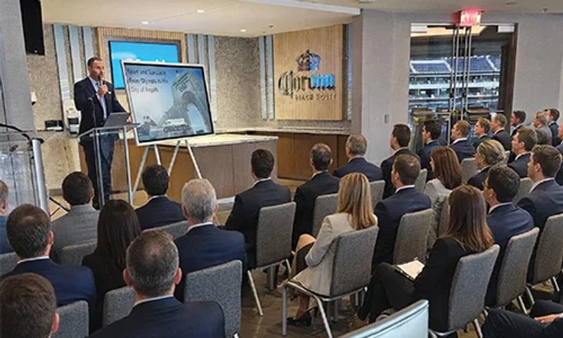 Visitors gathered for a guided stadium dining experience