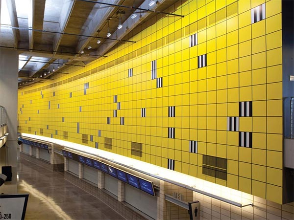Daniel Buren artwork displayed at AT&T Stadium