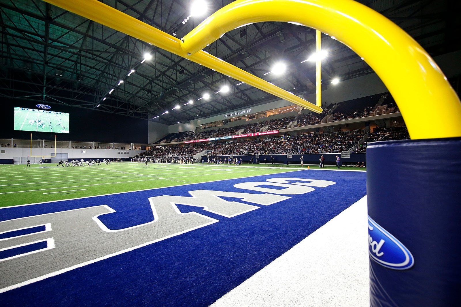 Goalposts inside Ford Center at The Star