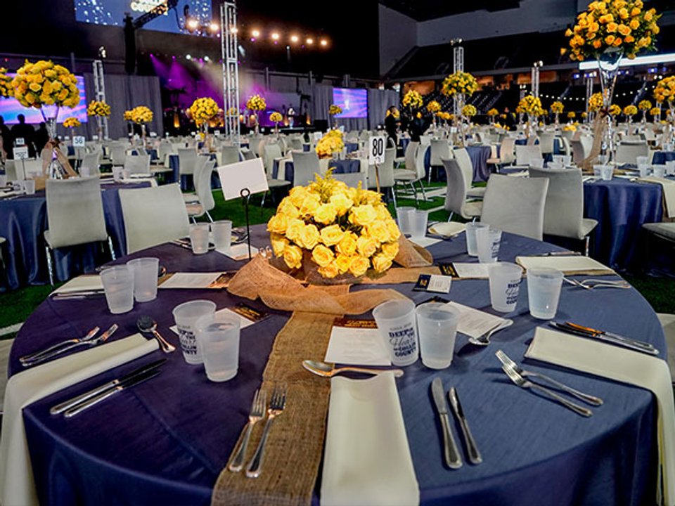 Guests gathered for an event inside The Star