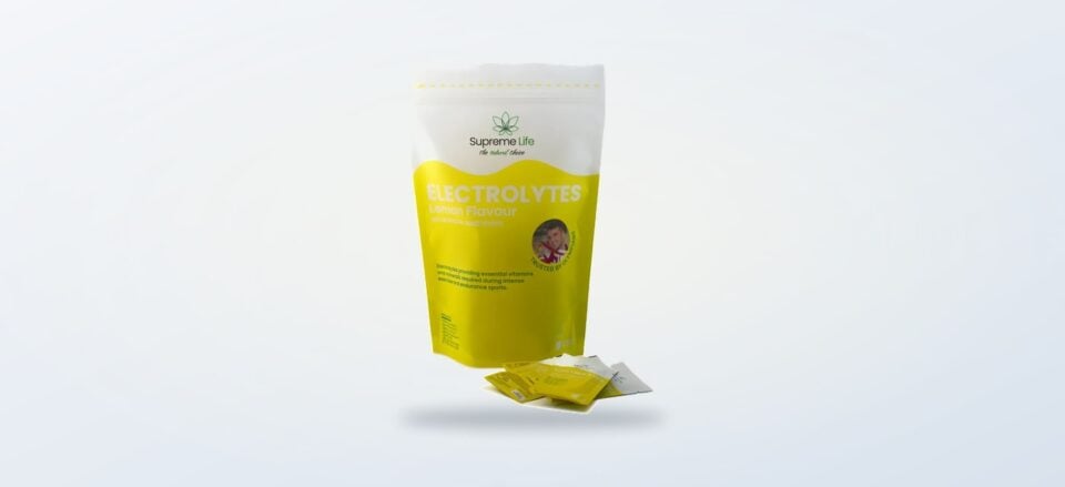Supreme Life lemon electrolyte powder pouch
