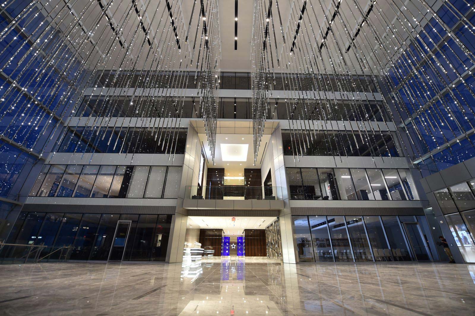 Modern Dallas Cowboys campus atrium at The Star in Frisco